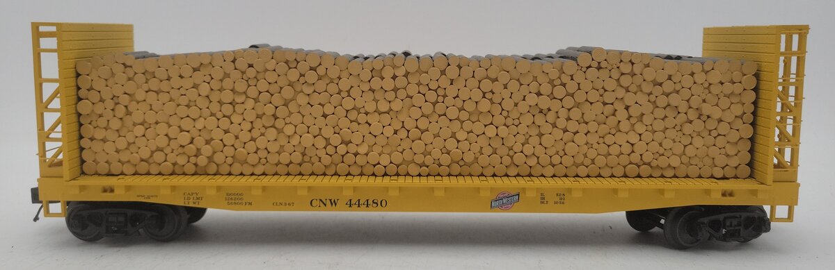 MTH 20-95170 O Chicago NorthWestern Flat Car - w/Bulkheads & Log Load EX/Box