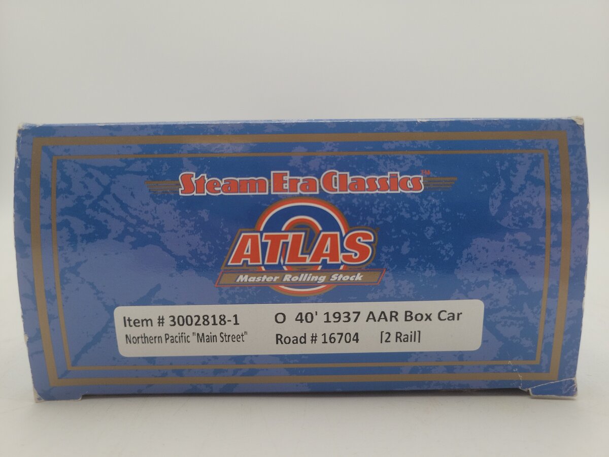 Atlas 30022818-1 O Northern Pacific 40' 1937 Box Car #16704 (3 Rail) EX/Box