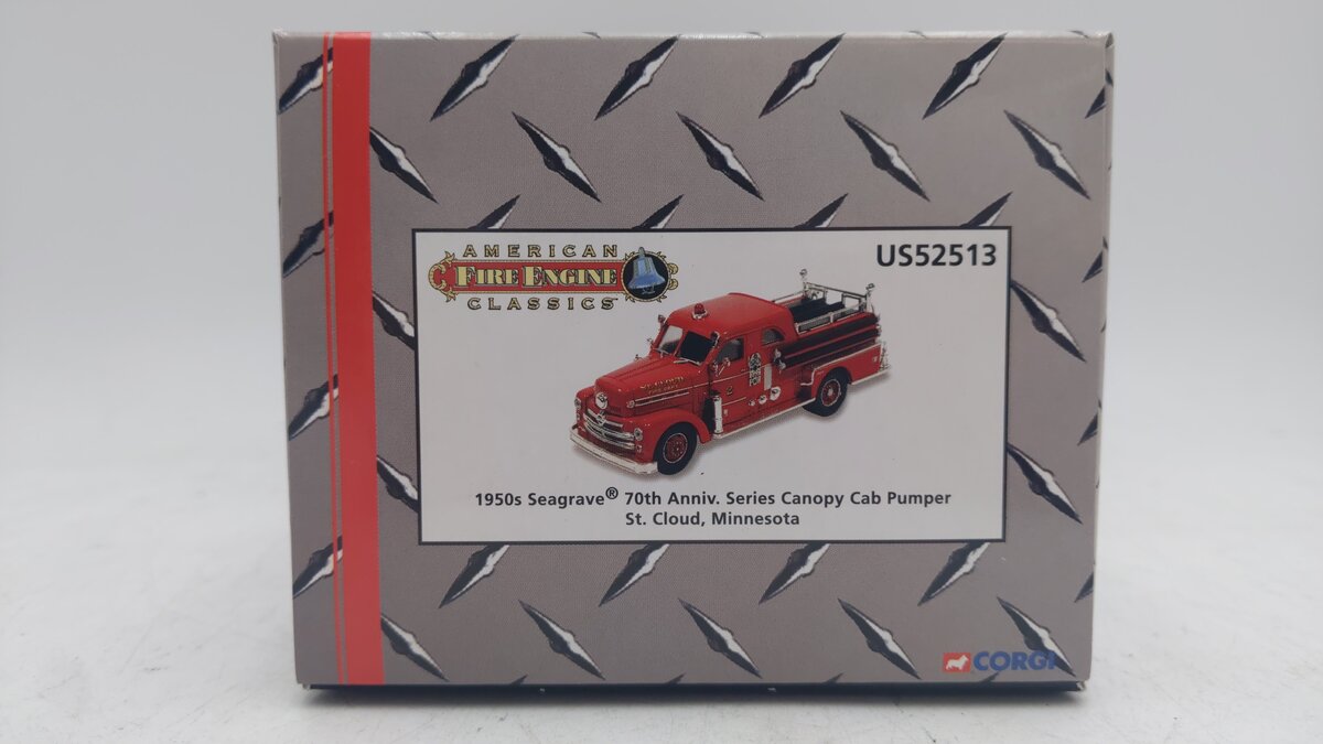 Corgi US52513 1:50 Scale Seagrave 70th Anniversary Canopy Cab Pumper EX/Box