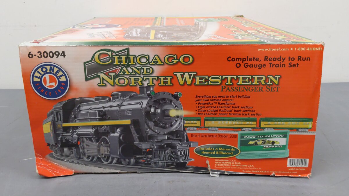 Lionel 6-30094 Chicago & North Western O Gauge Steam Train Set EX/Box