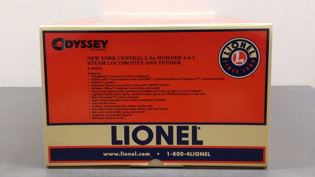 Lionel 6-38053 O NYC 4-8-2 L-2a Mohawk Steam Locomotive & Tender #2793 EX/Box