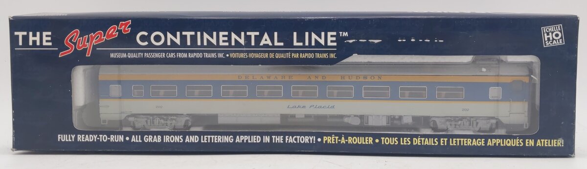 Rapido Trains 100199 HO Delaware & Hudson Lake Placid Lightweight Coach #202 VG/Box
