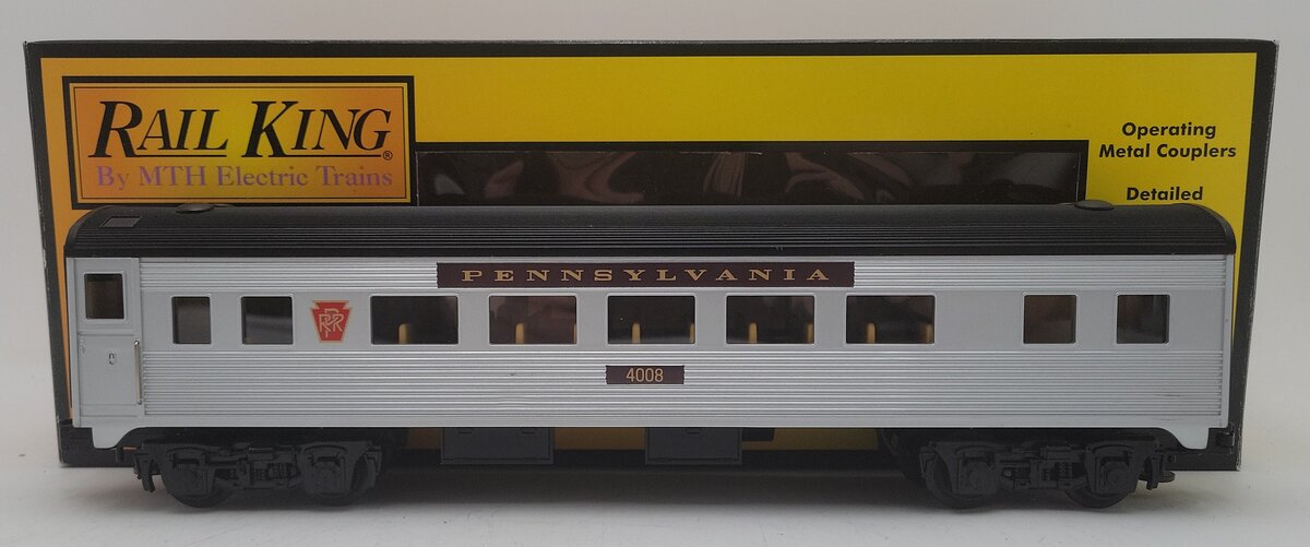 MTH 30-6070S O Pennsylvania Streamlined Passenger Car #4008 VG/Box