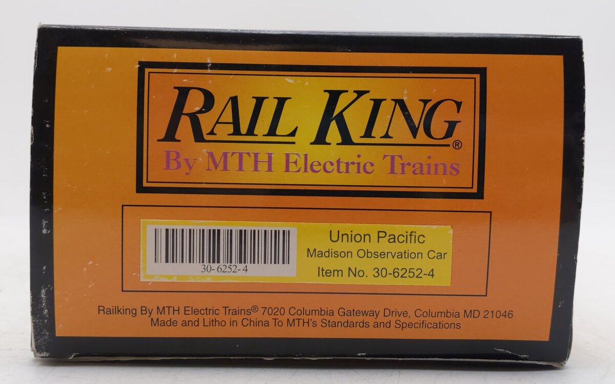 MTH 30-6252-4 Railking Union Pacific Madison Observation Car #1548 EX/Box