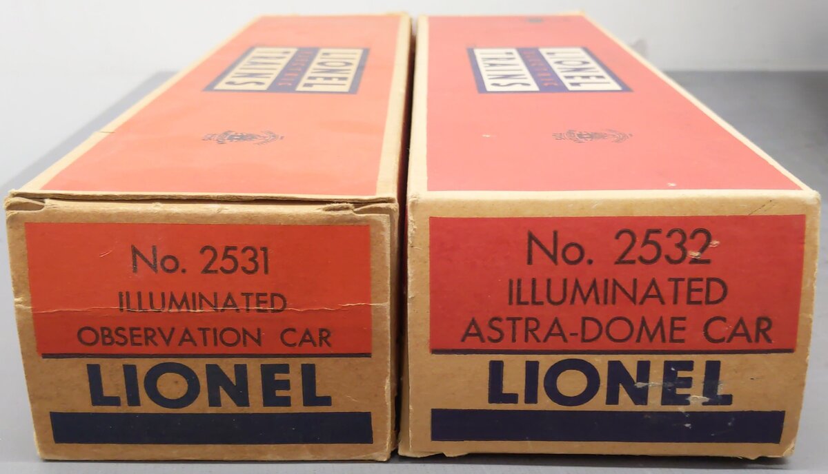 Lionel Vintage O Lionel Lines Aluminum Passenger Cars 2530, 2531, 2532 [3] VG/Box