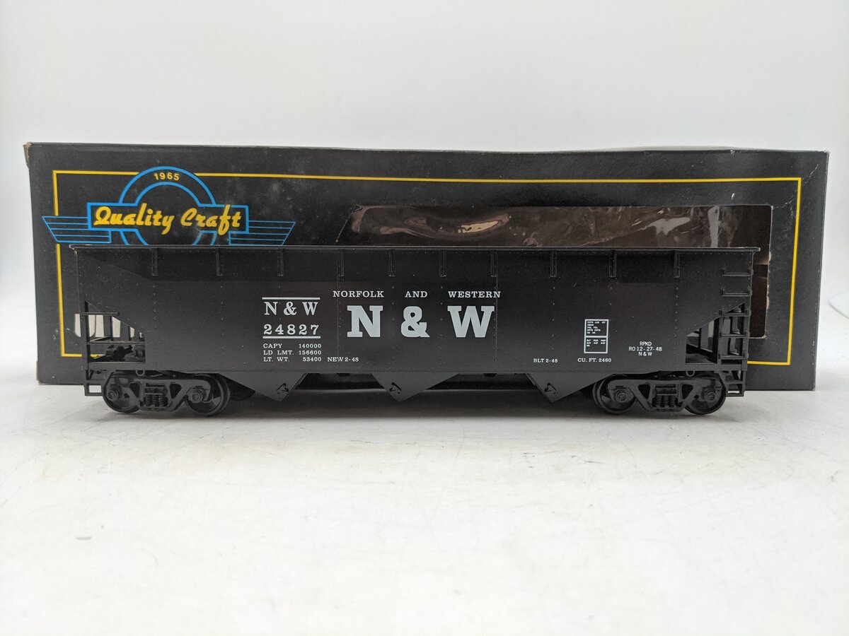 Weaver U3805 O Scale Norfolk & Western 3-Bay Hopper #24827 - 2 Rail EX/Box
