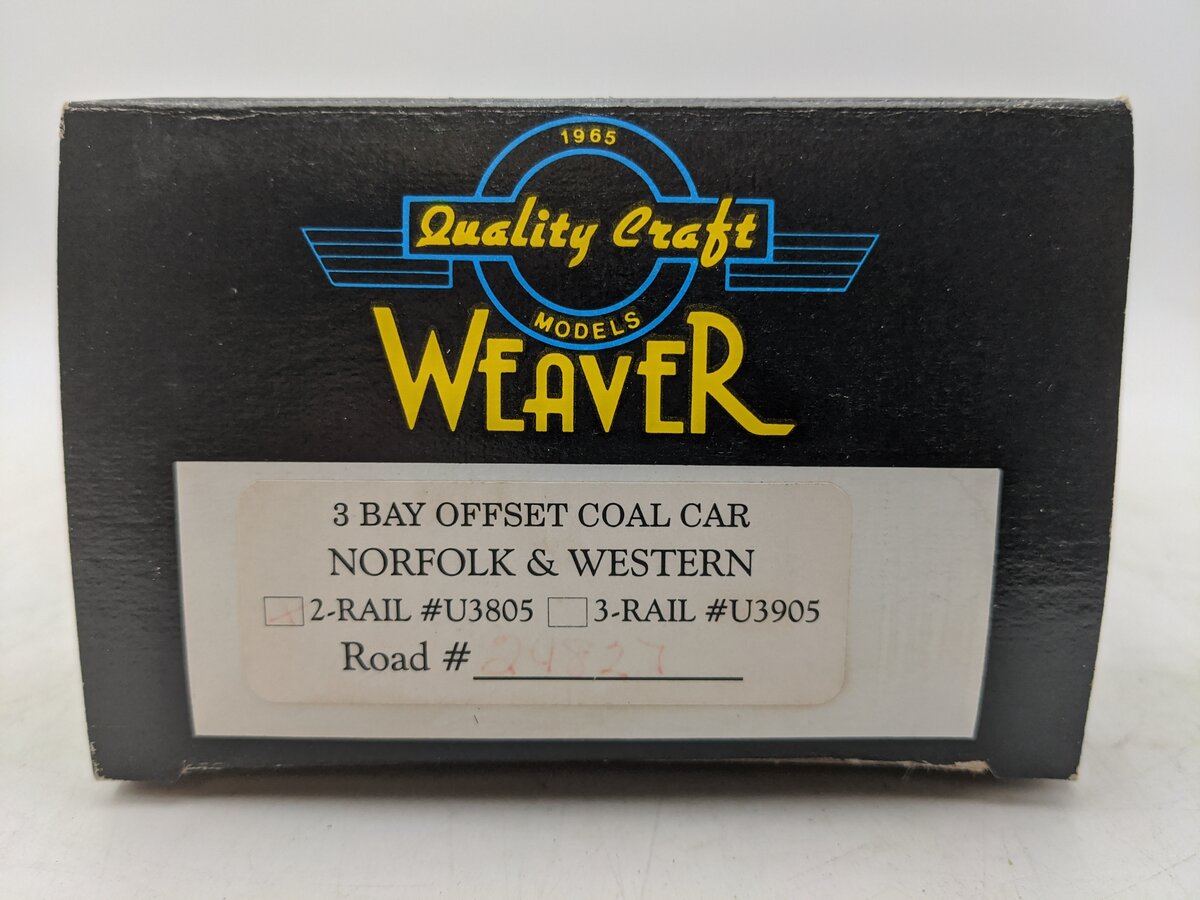 Weaver U3805 O Scale Norfolk & Western 3-Bay Hopper #24827 - 2 Rail EX/Box