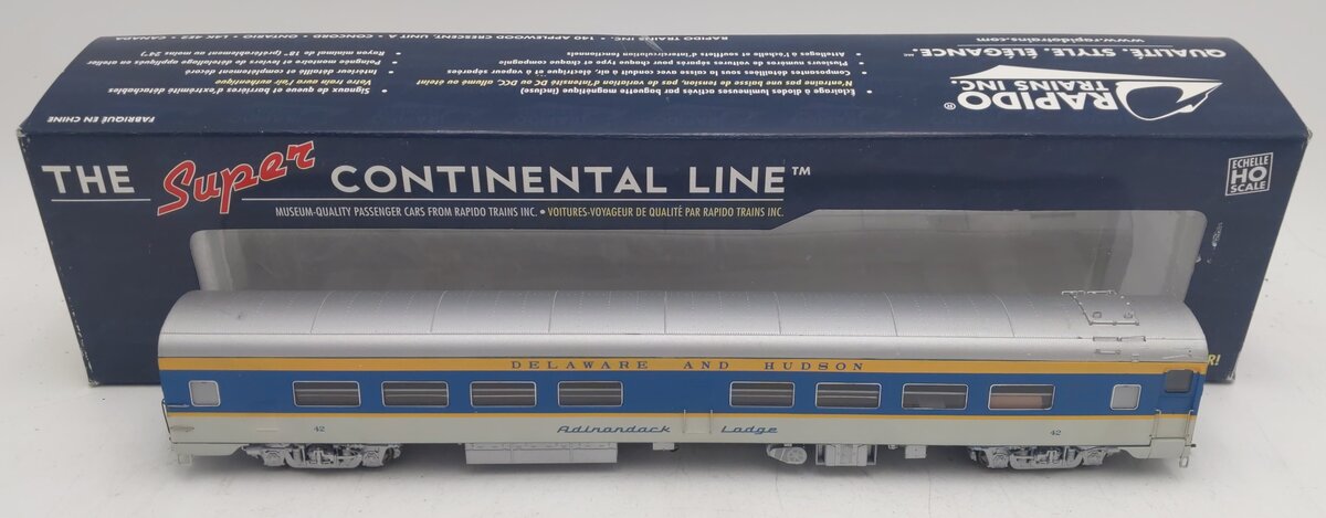 Rapido Trains 103059 HO D&L Adirondack Lodge Cafe/Bar/Lounge Passenger Car #42 VG/Box