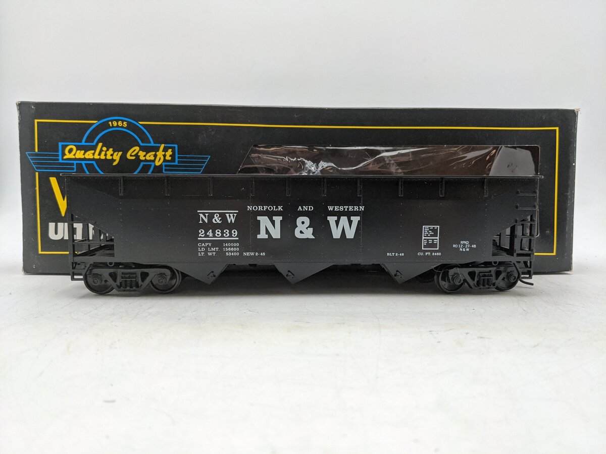 Weaver U3805 O Scale Norfolk & Western 3-Bay Hopper #24839 - 2 Rail EX/Box