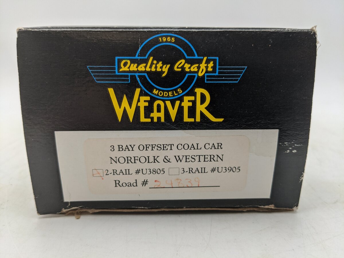 Weaver U3805 O Scale Norfolk & Western 3-Bay Hopper #24839 - 2 Rail EX/Box
