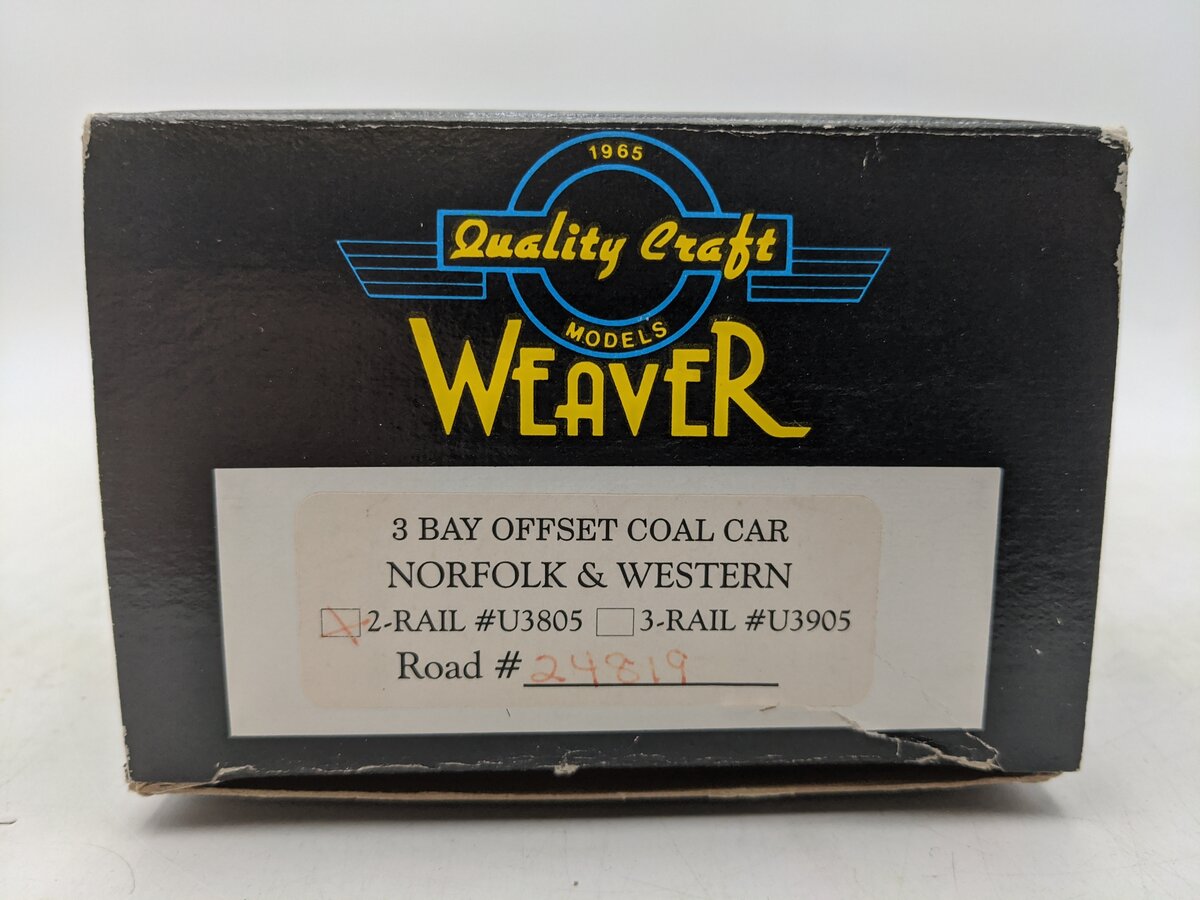 Weaver U3805 O Scale Norfolk & Western 3-Bay Hopper #24819 - 2 Rail EX/Box