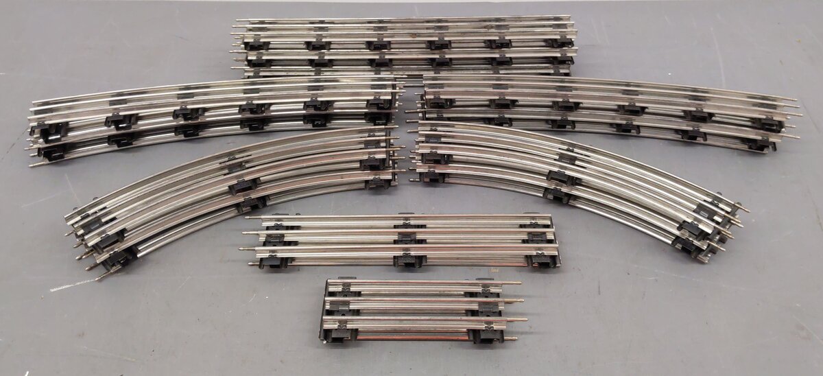 Lionel & K-Line Assorted O Gauge Tubular Straight/Curved Tracks [26] VG