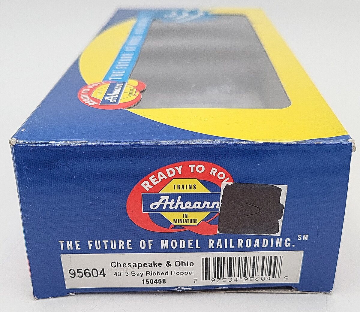 Athearn 95604 HO Scale Chesapeake & Ohio 40' 3 Bay Ribbed Hopper #150458 EX/Box
