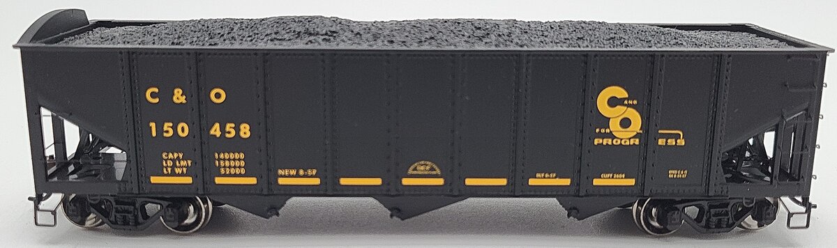 Athearn 95604 HO Scale Chesapeake & Ohio 40' 3 Bay Ribbed Hopper #150458 EX/Box