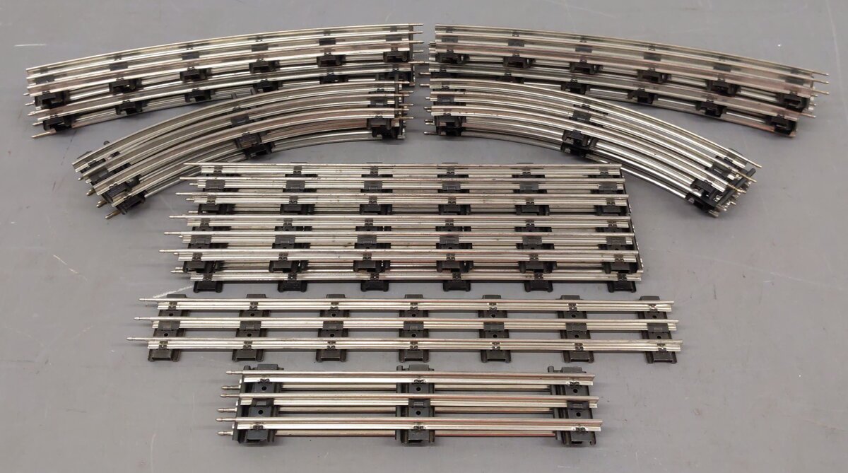 Lionel & K-Line Assorted O Gauge Tubular Straight/Curved Tracks [25] VG