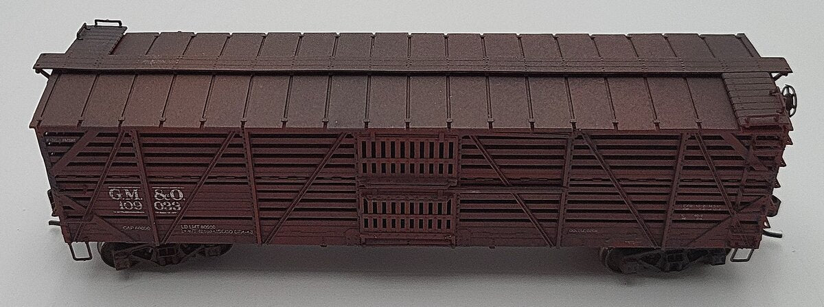 Proto 2000 109033 HO Scale GM&O Mather Double Deck Stock Car Custom Weathered EX