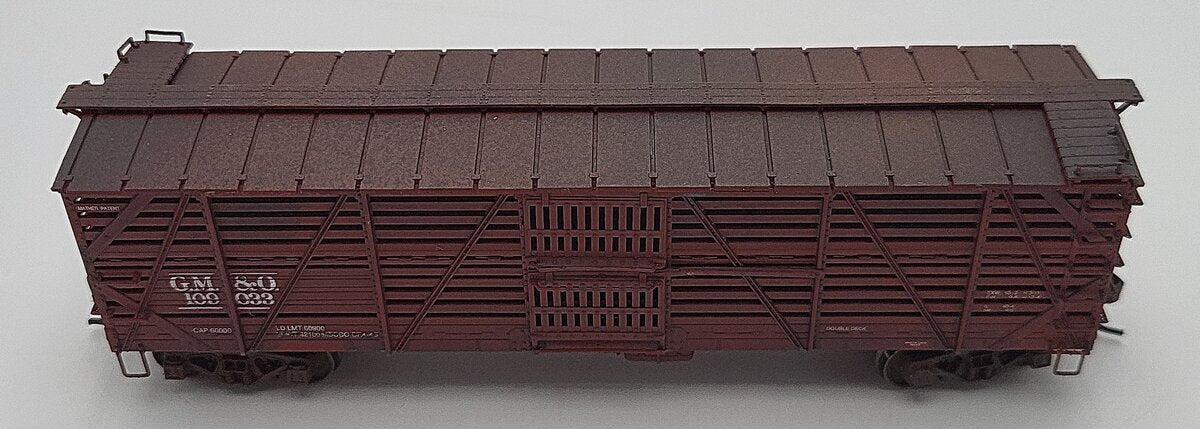 Proto 2000 109033 HO Scale GM&O Mather Double Deck Stock Car Custom Weathered EX