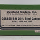 Overland OMI-1137 HO Scale Brass CSS&SB B-W 25ft Steel Caboose - Custom Painted EX/Box