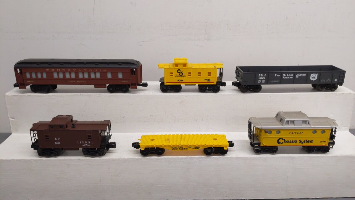 Lionel O Assorted Cars 6-9513, 6-16574, 6-9020, 6-9064, 6-9167, 6-26913 [6] EX