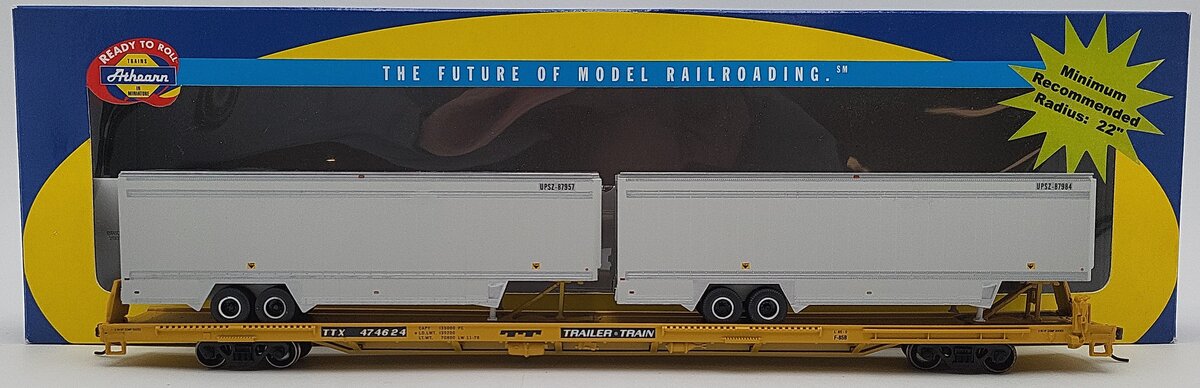 Athearn 92625 HO Trailer Train 85' Flat Bed With 2-40' Trailers LN/Box