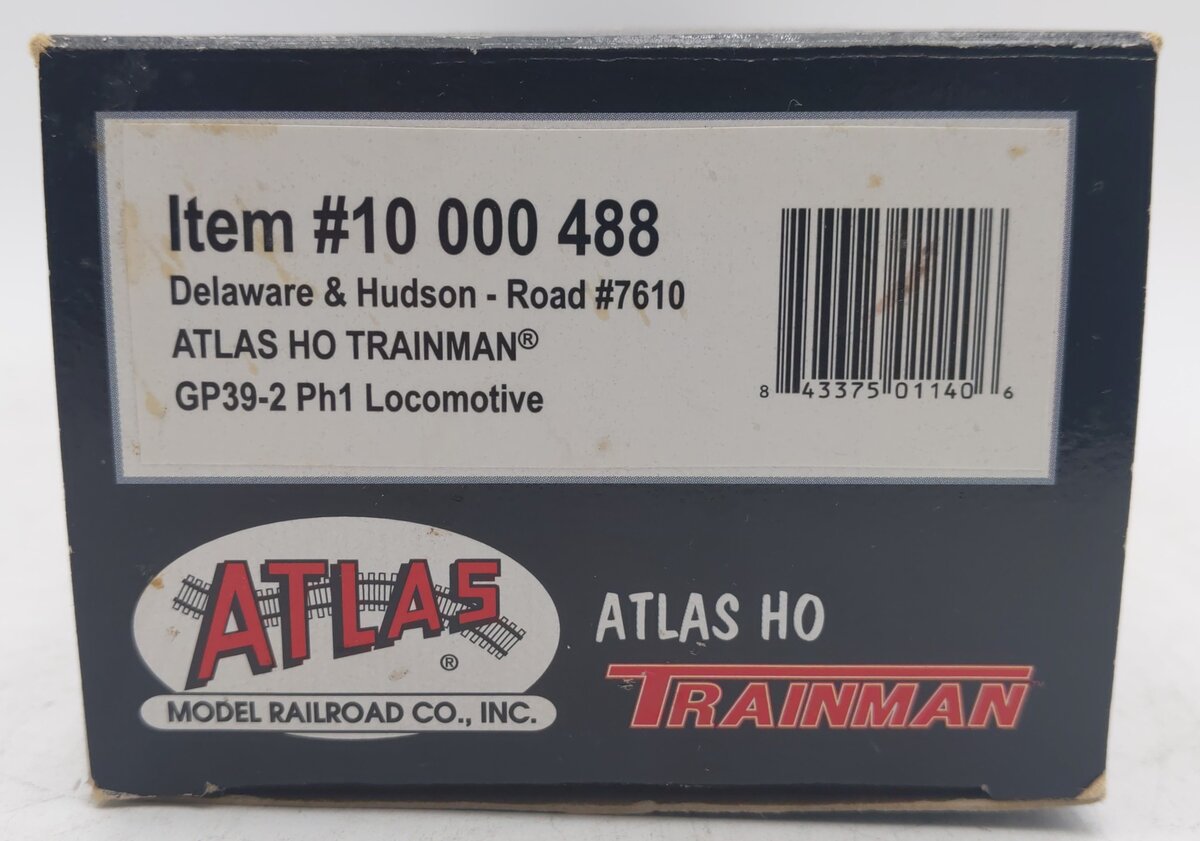 Atlas 10000488 HO Delaware & Hudson GP39-2 Ph1 Diesel Locomotive #7610 EX/Box