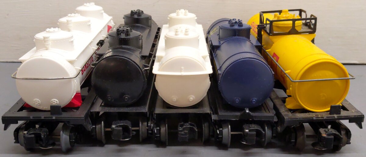 Lionel Assorted O Gauge Tank Cars: 6317, 16104, 9151, 6308, 9327 [5] VG/Box