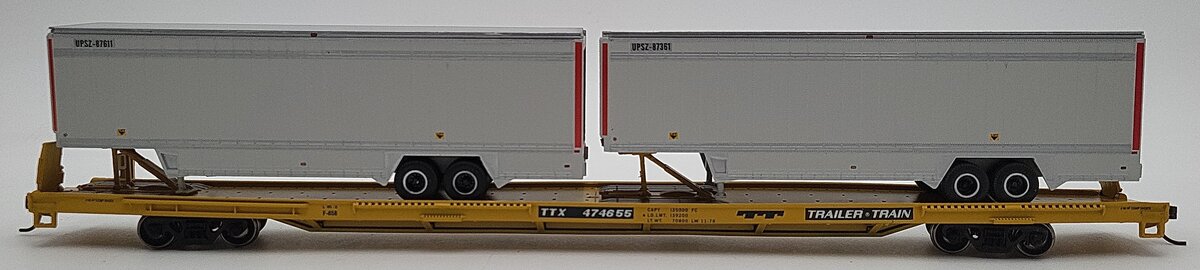 Athearn 92627 HO Trailer Train 85' Flat Car With 2-40' Trailers LN/Box