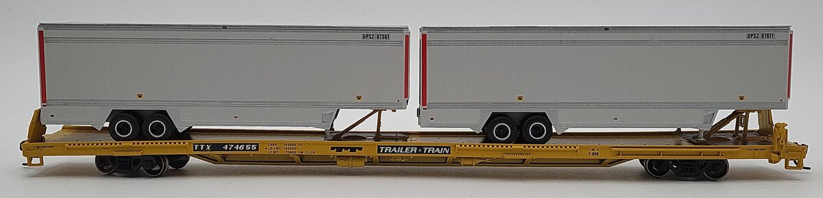 Athearn 92627 HO Trailer Train 85' Flat Car With 2-40' Trailers LN/Box