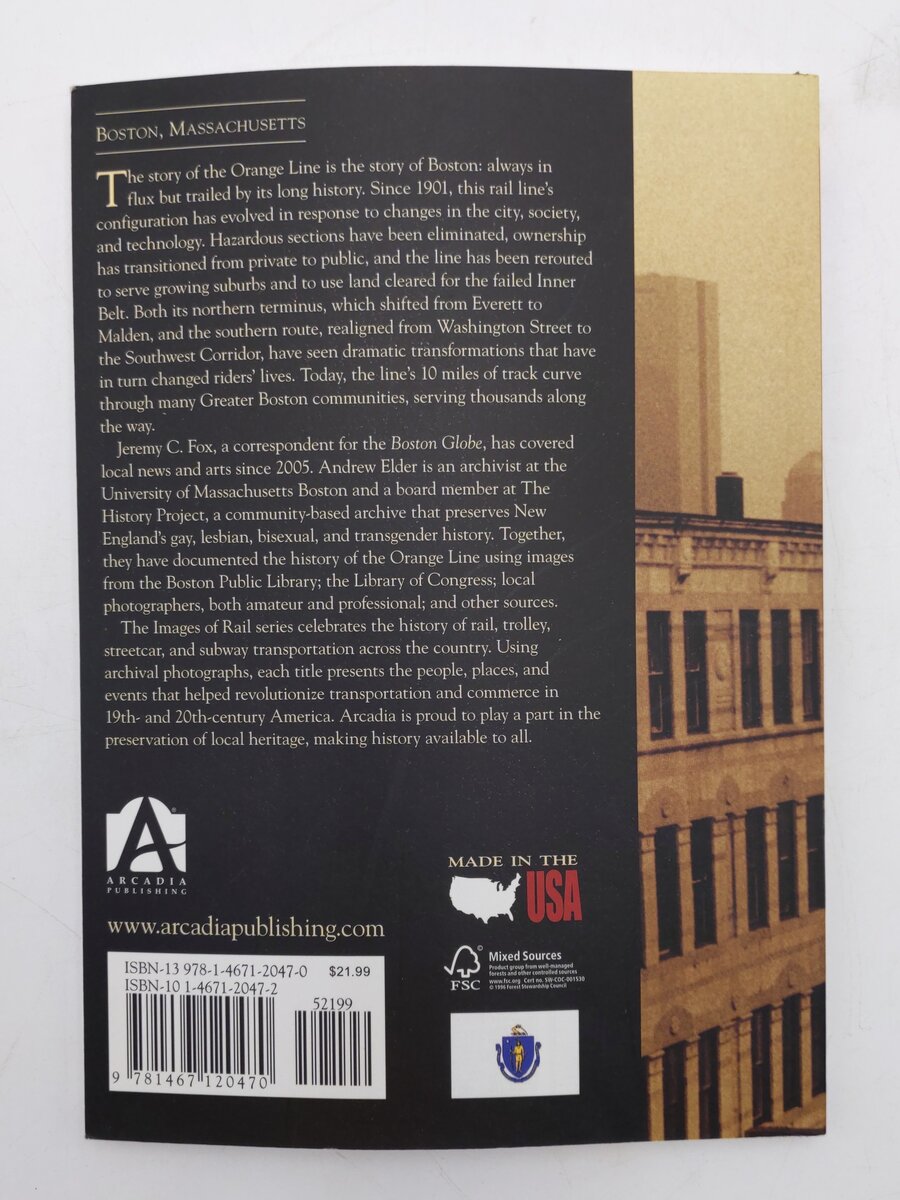 Boston's Orange Line  Paperback Book By Andrew Elder and Jeremy Fox EX
