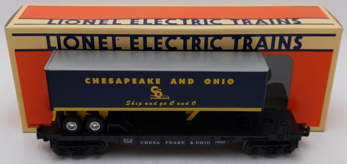 Lionel 6-16922 O Gauge Chesapeake & Ohio Flatcar with Trailer #16922 EX/Box