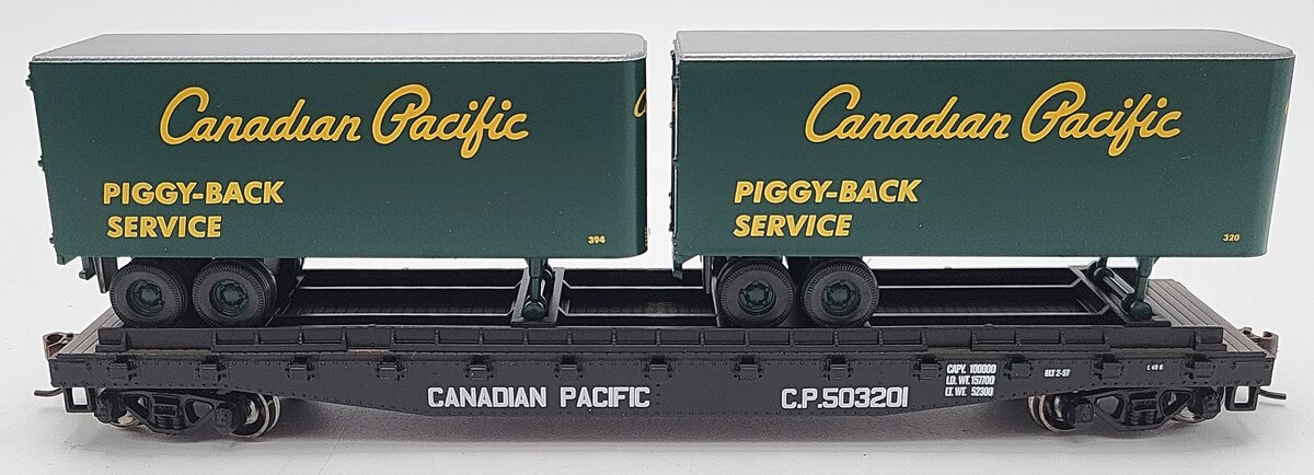Athearn 92385 HO Canadian Pacific 50' Flat With Two 25' Trailers CP #503201 LN/Box