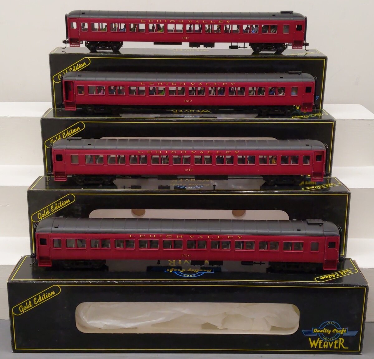Weaver G1234S O Scale Lehigh Valley 4 Car Passenger Set (2-Rail) VG/Box