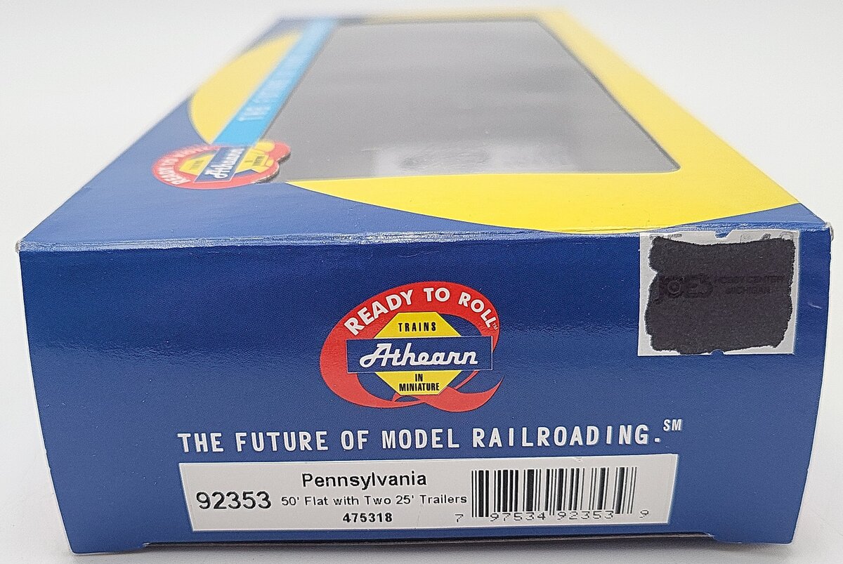 Athearn 92353 HO Scale Pennsylvania #475318 50' Flatcar With 25' Trailers LN/Box