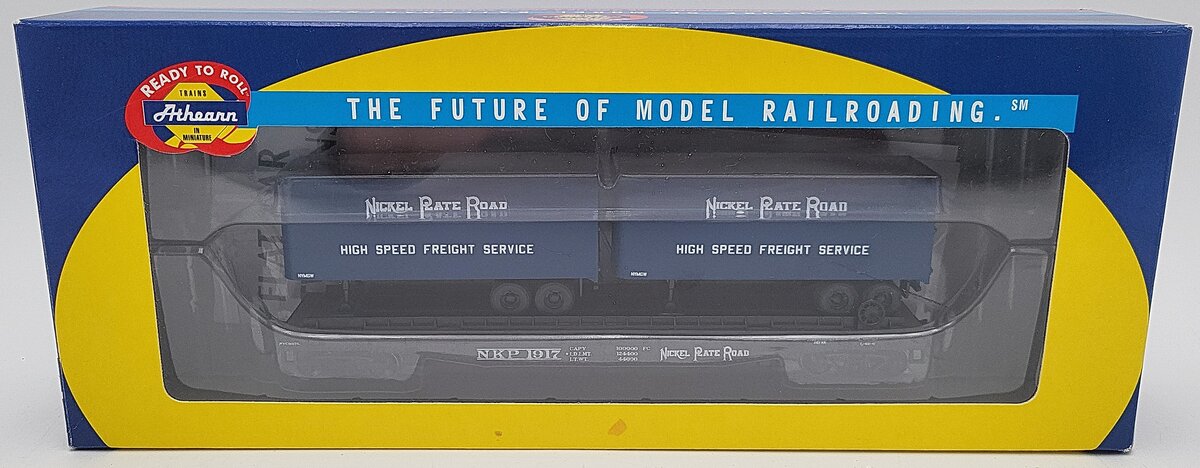 Athearn 92369 HO Scale Nickle Plate Road 50` Flat With Two 25` Trailers #1917 LN/Box