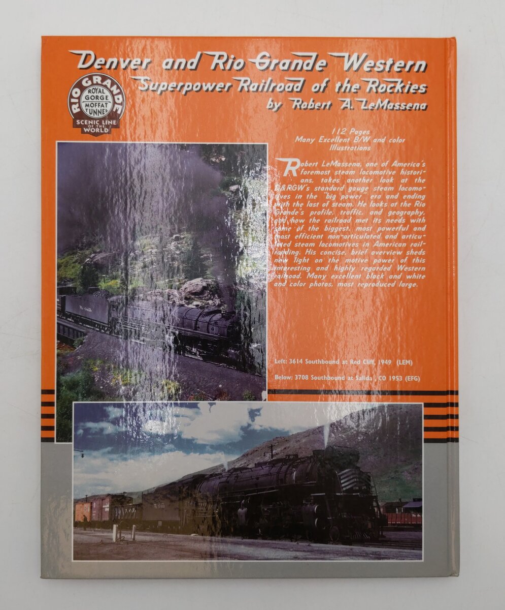 Denver and Rio Grande Western Superpower Railroad of the Rockies Hardcover Book EX