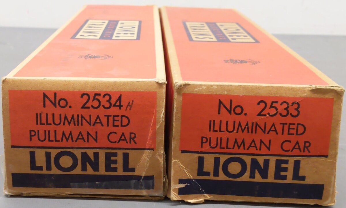 Lionel Vintage O Lionel Lines Aluminum Pullman Cars 2533, 2534 [2] VG/Box