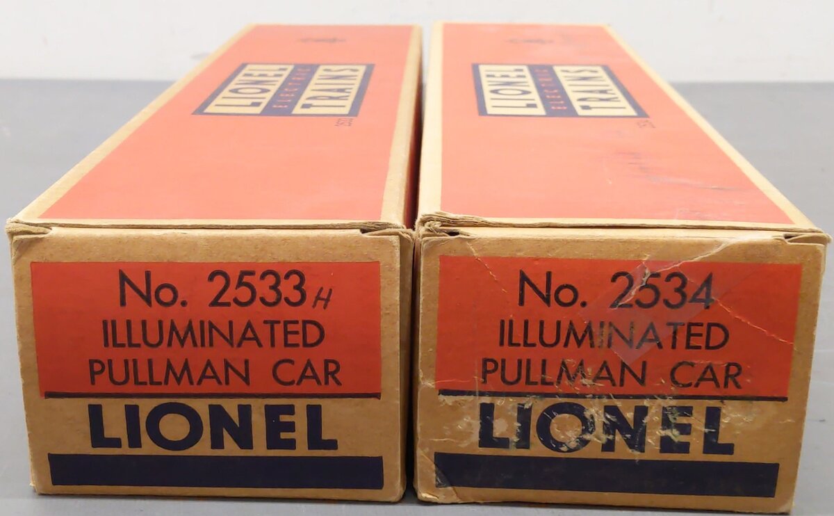 Lionel Vintage O Lionel Lines Aluminum Pullman Cars 2533, 2534 [2] VG/Box