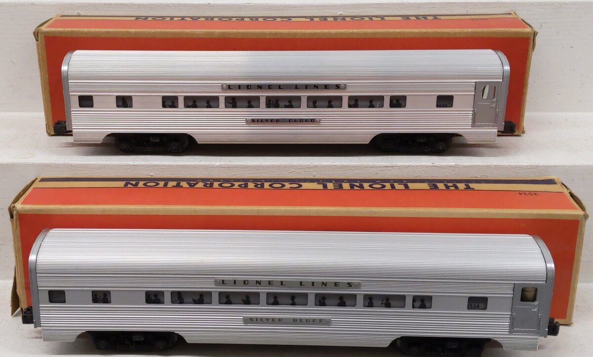 Lionel Vintage O Lionel Lines Aluminum Pullman Cars 2533, 2534 [2] VG/Box