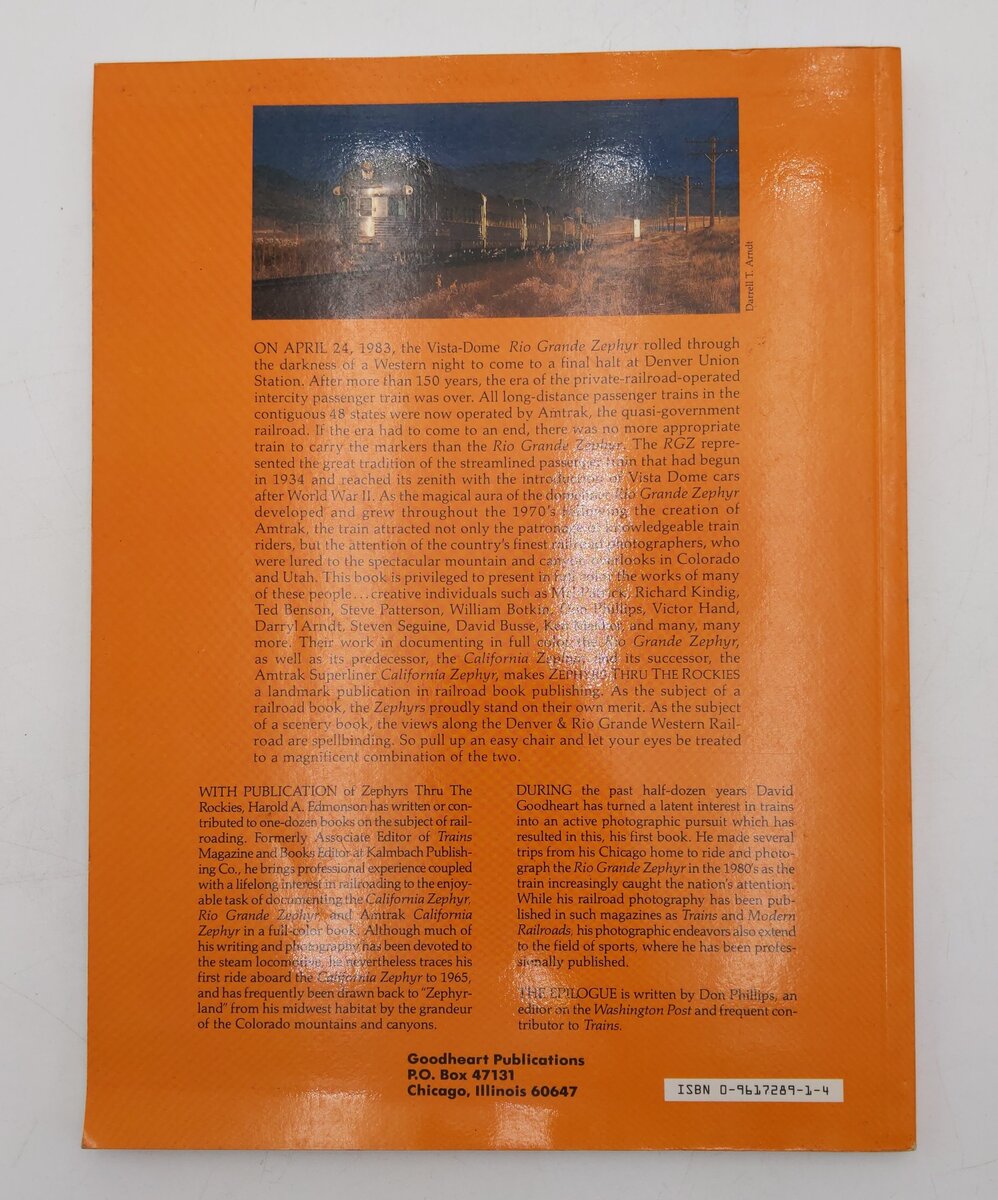 Zephyrs thru the Rockies Paperback Book By Harold A. Edmonson, David Goodheart EX