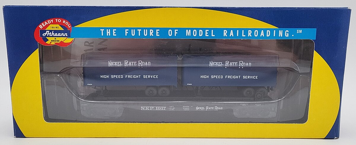 Athearn 92369 HO Scale Nickle Plate Road 50` Flat With Two 25` Trailers #1917 LN/Box