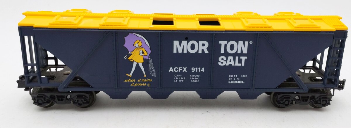 Lionel 6-9114 O Gauge Morton Salt Covered 4-Bay Hopper EX/Box
