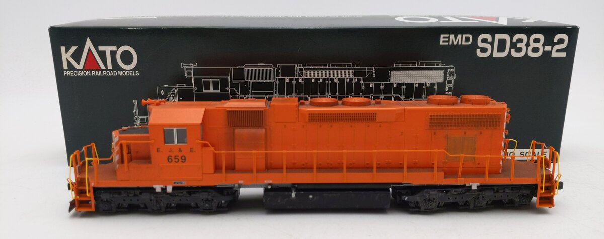 Kato 37-6482 HO Elgin, Joliet & Eastern EMD SD38-2 Diesel Locomotive Weathered/Box