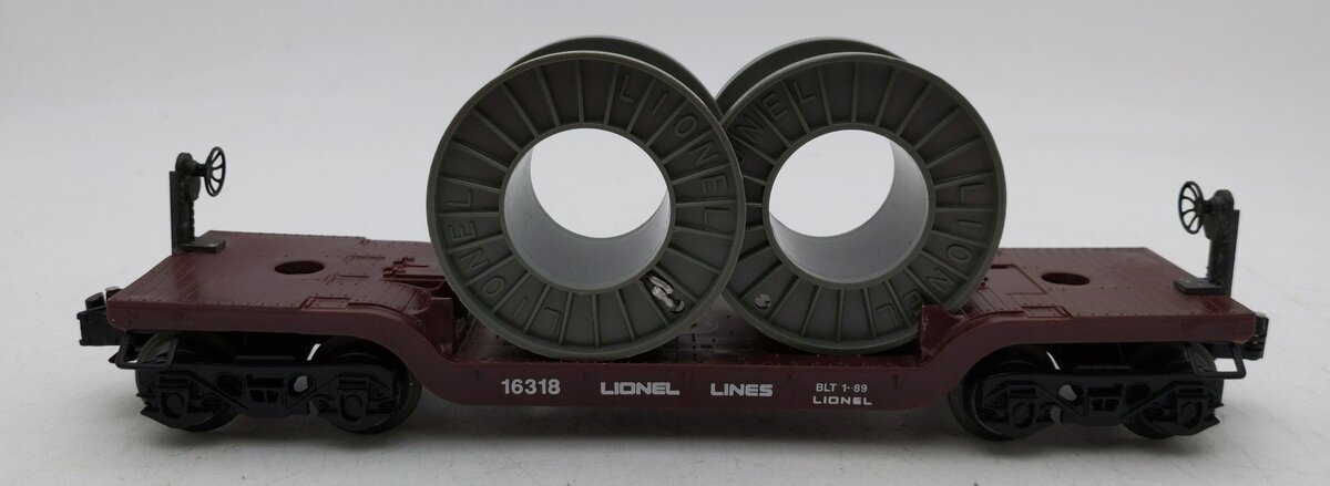 Lionel 6-16318 O Gauge Lionel Lines Depressed Flatcar with Cable Reels LN/Box
