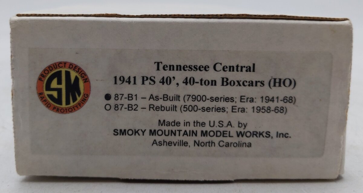 Smoky Mountain Model 87-B1 HO Tennessee Central 1941 PS 40' Boxcar Kit-Assembled/Box