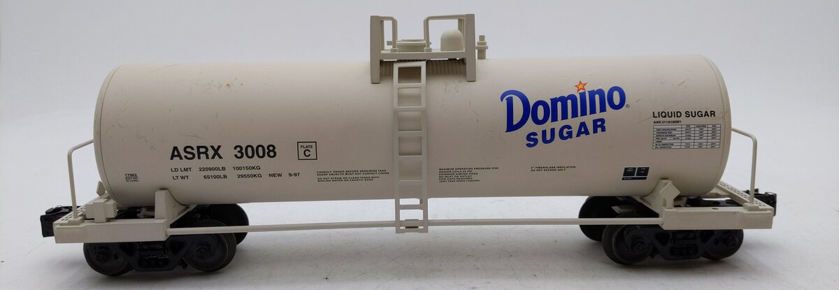 Lionel 6-17962 O Gauge Domino Sugar Unibody Tank Car #3008 LN/Box