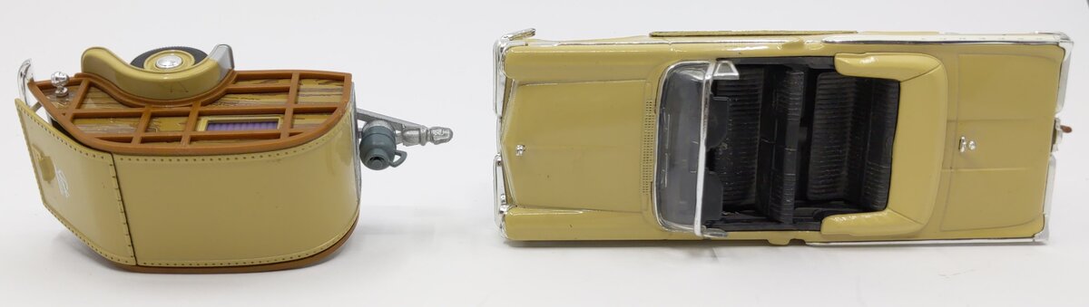 Hongwell 1:43 Diecast 1957 Mercury Convertible Cruiser w/ Woody Slumber Trailer VG