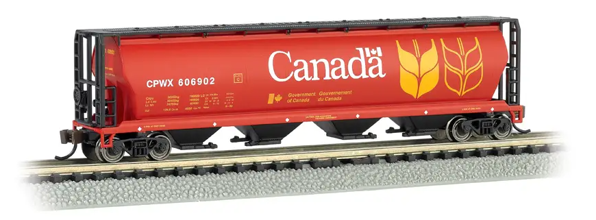 Bachmann 19181 N Canada Grain 4 Bay Cylindrical Grain Hopper #606902 LN/Box