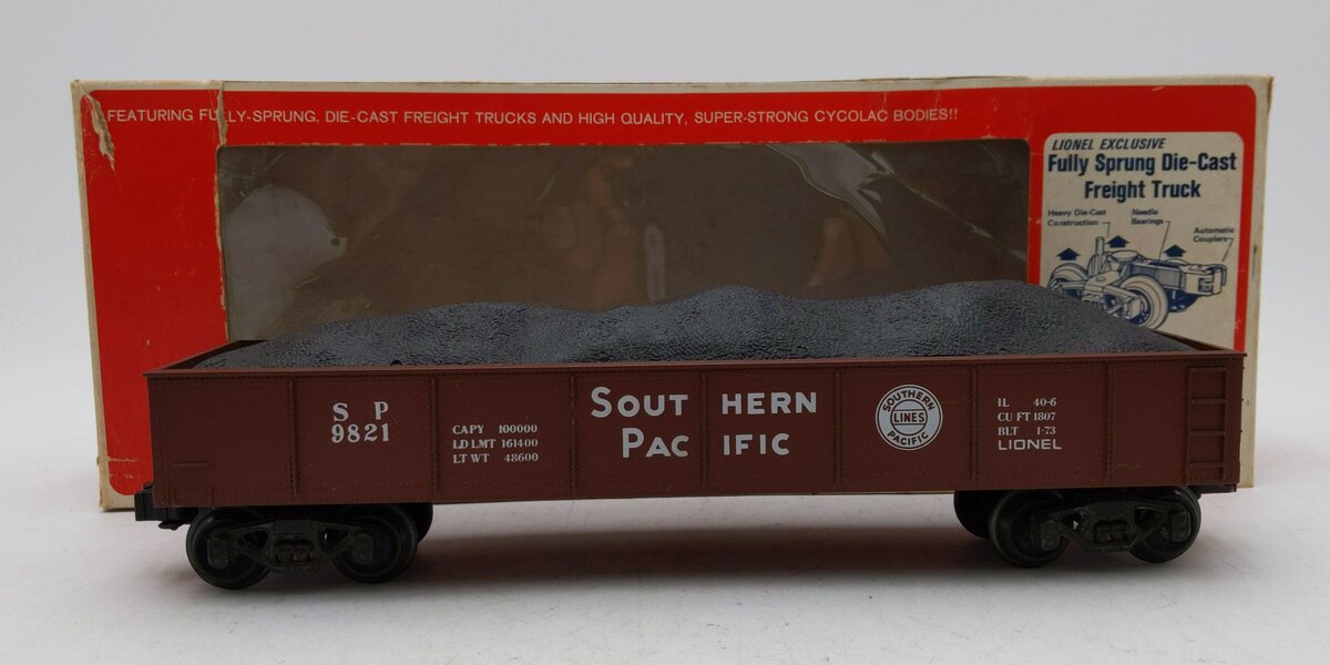 Lionel 6-9821 O Gauge Southern Pacific Gondola w/ Load LN/Box