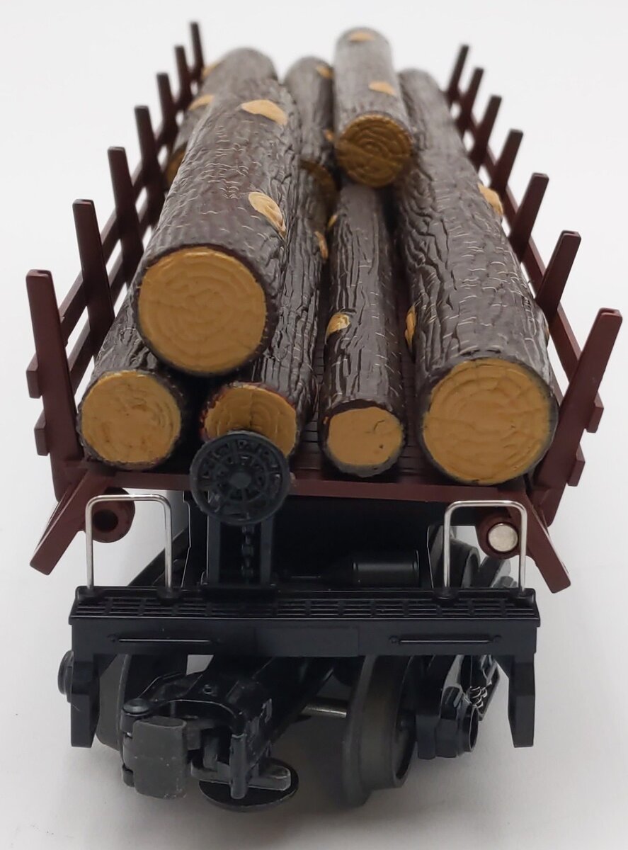 MTH 30-7648 O Gauge Western Maryland Operating Log Car w/ Logs #380 EX/Box