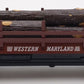MTH 30-7648 O Gauge Western Maryland Operating Log Car w/ Logs #380 EX/Box